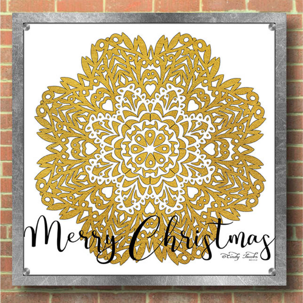 Epic Art 'Merry Christmas Mandala' by Cindy Jacobs, Acrylic Glass Wall Art,36x36