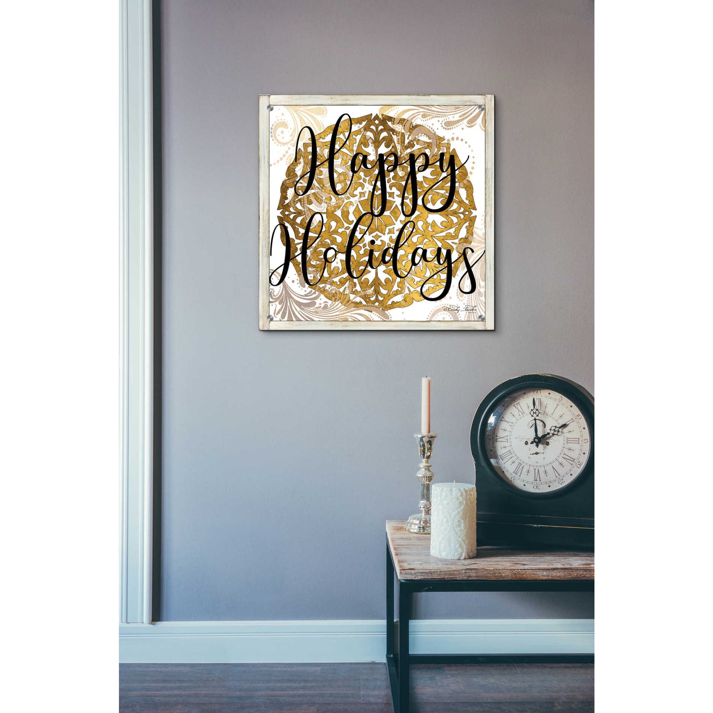 Epic Art 'Happy Holidays Mandala II' by Cindy Jacobs, Acrylic Glass Wall Art,24x24