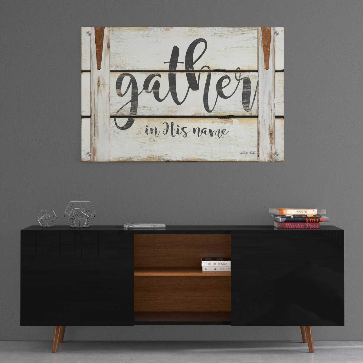 Epic Art 'Gather in His Name' by Cindy Jacobs, Acrylic Glass Wall Art,36x24