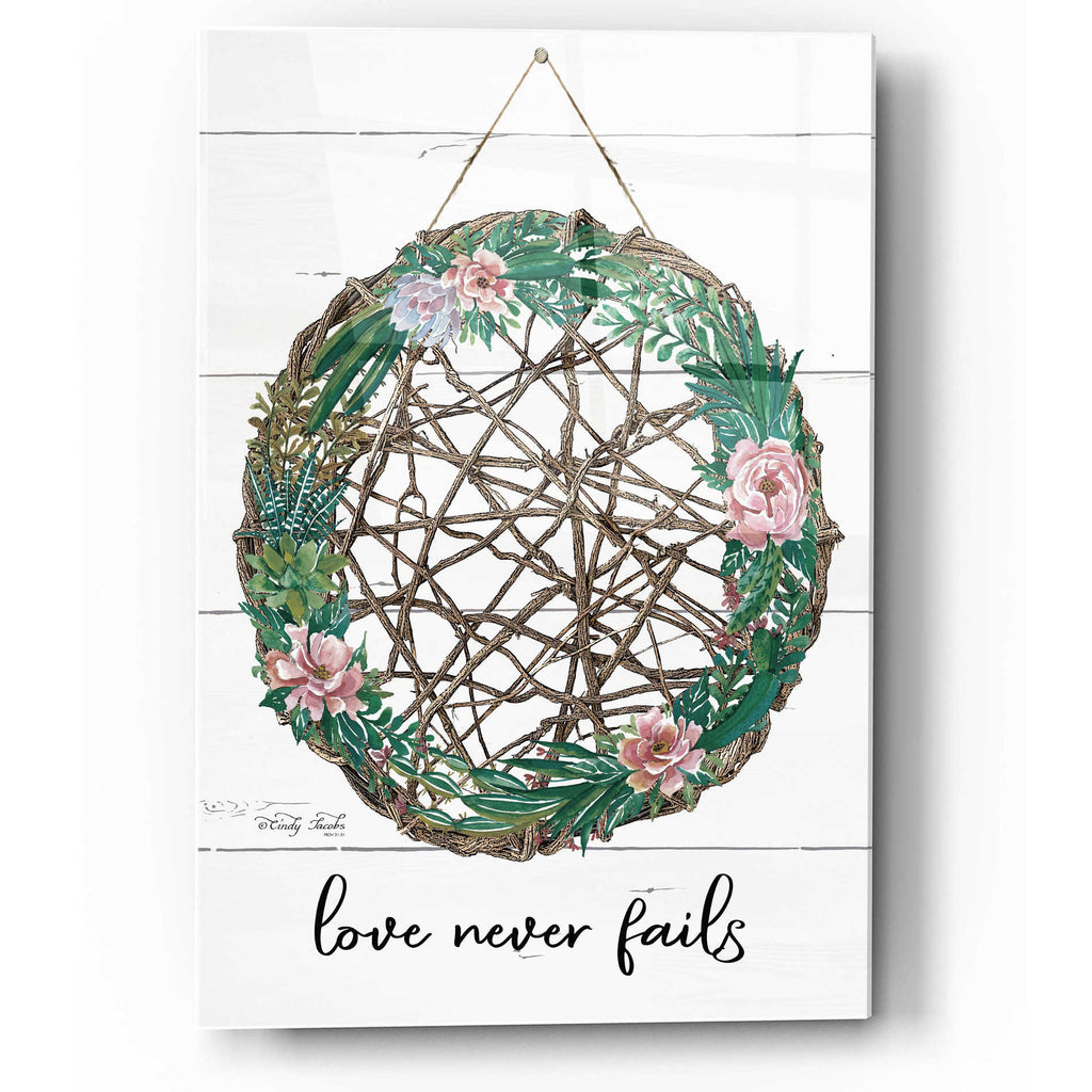 Epic Art 'Love Never Fails 3' by Cindy Jacobs, Acrylic Glass Wall Art