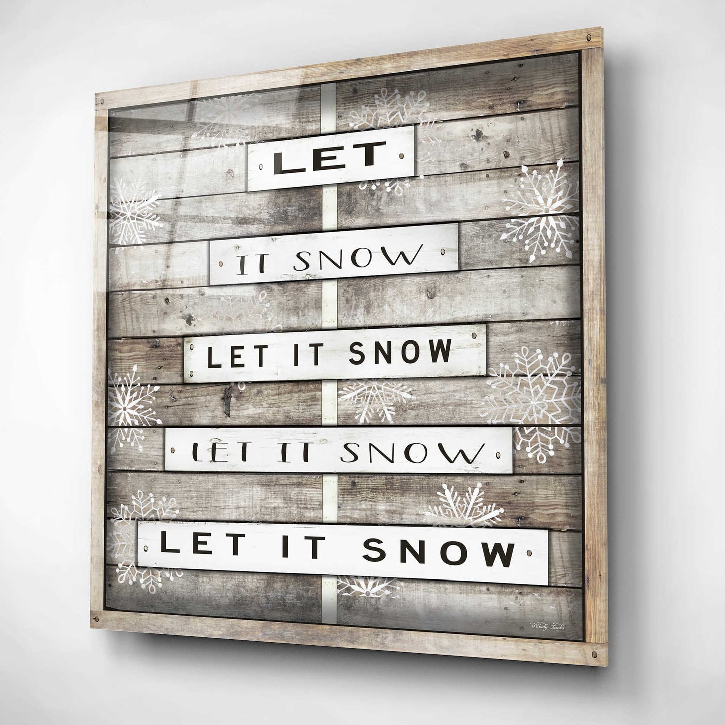 Epic Art 'Let It Snow' by Cindy Jacobs, Acrylic Glass Wall Art,12x12