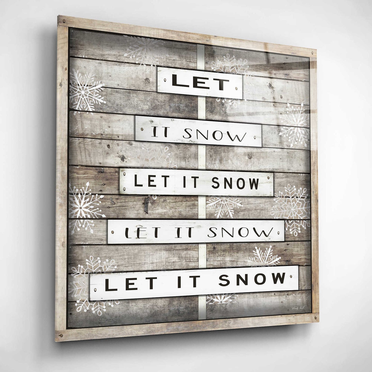 Epic Art 'Let It Snow' by Cindy Jacobs, Acrylic Glass Wall Art,12x12