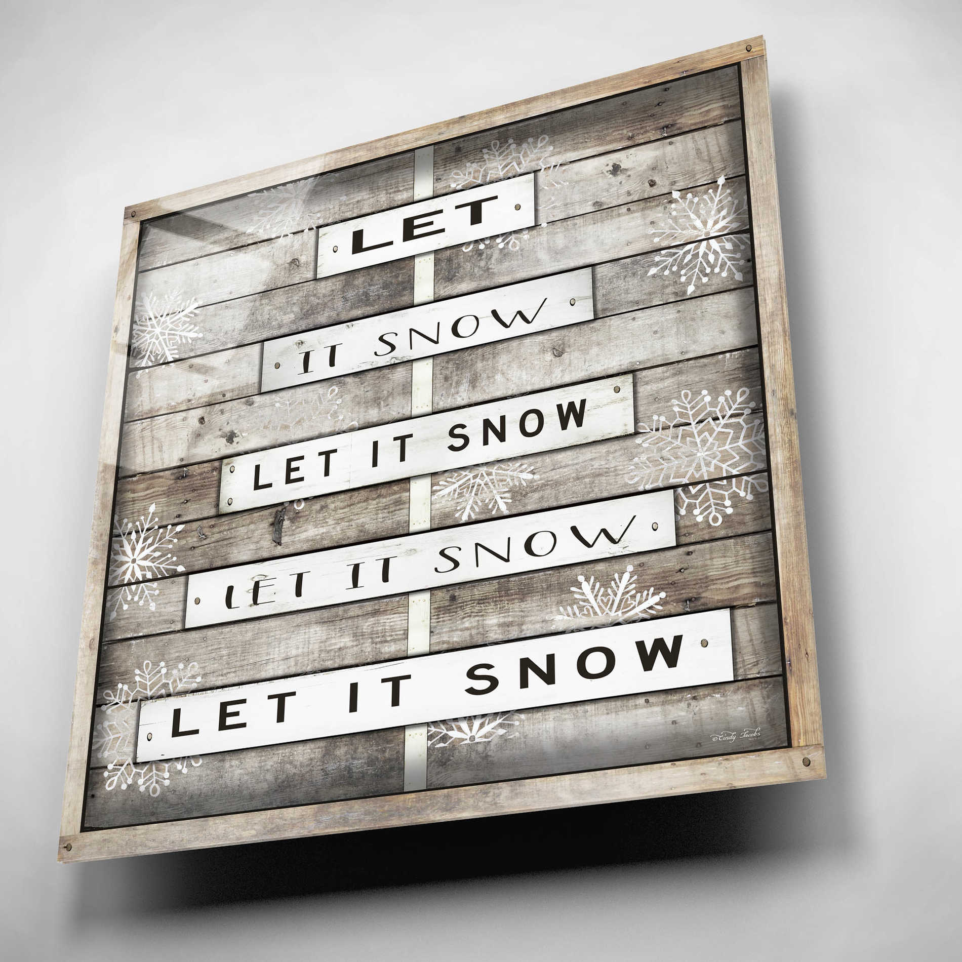 Epic Art 'Let It Snow' by Cindy Jacobs, Acrylic Glass Wall Art,12x12