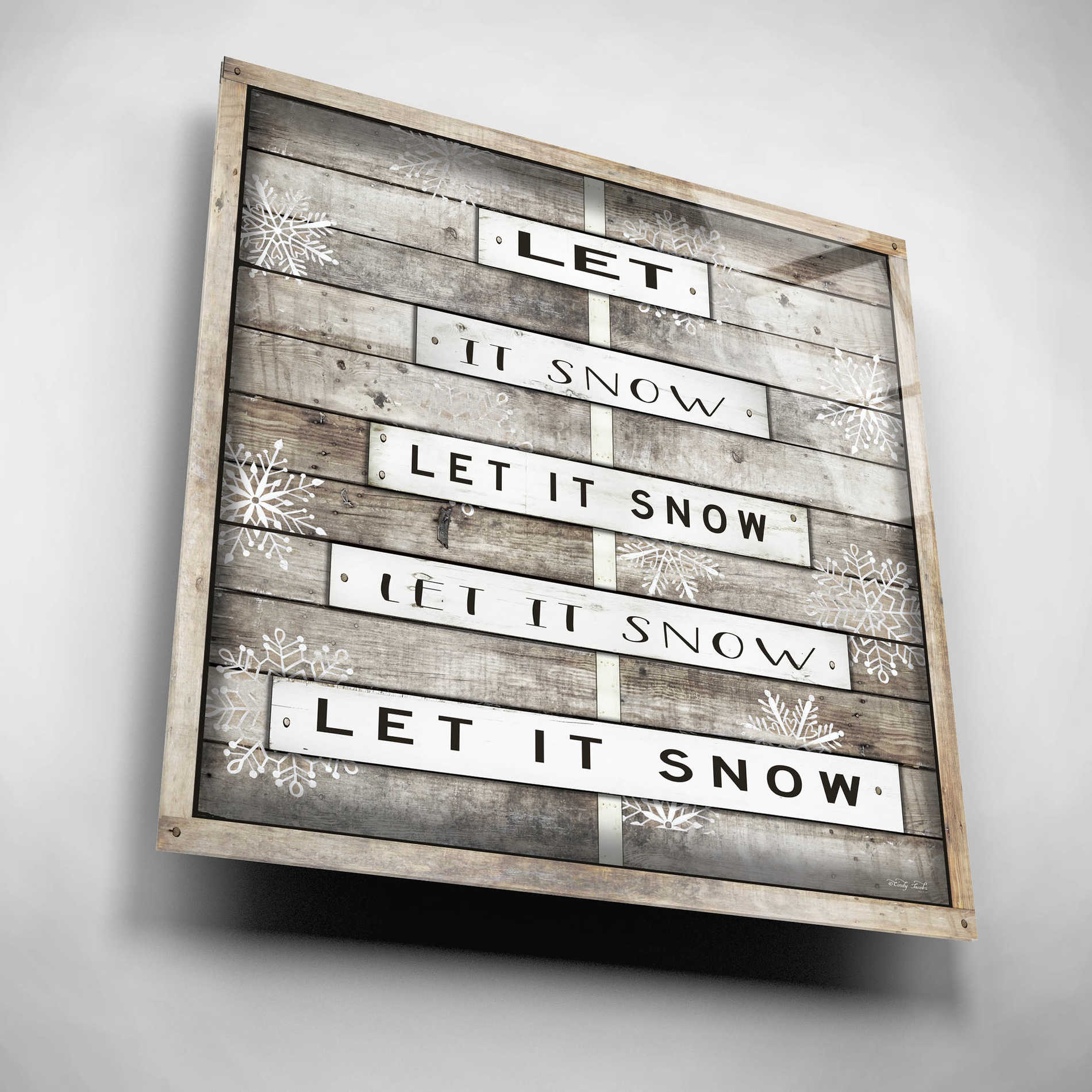 Epic Art 'Let It Snow' by Cindy Jacobs, Acrylic Glass Wall Art,12x12