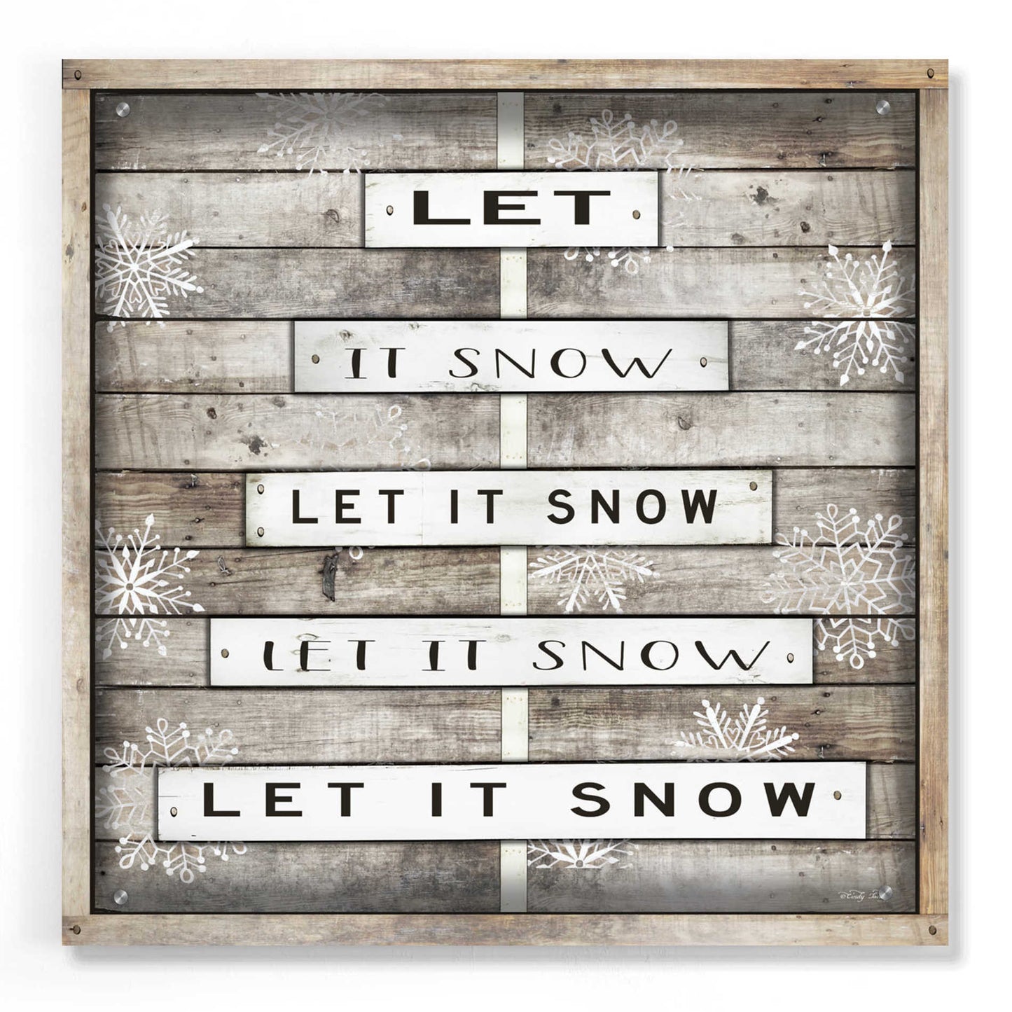 Epic Art 'Let It Snow' by Cindy Jacobs, Acrylic Glass Wall Art,24x24