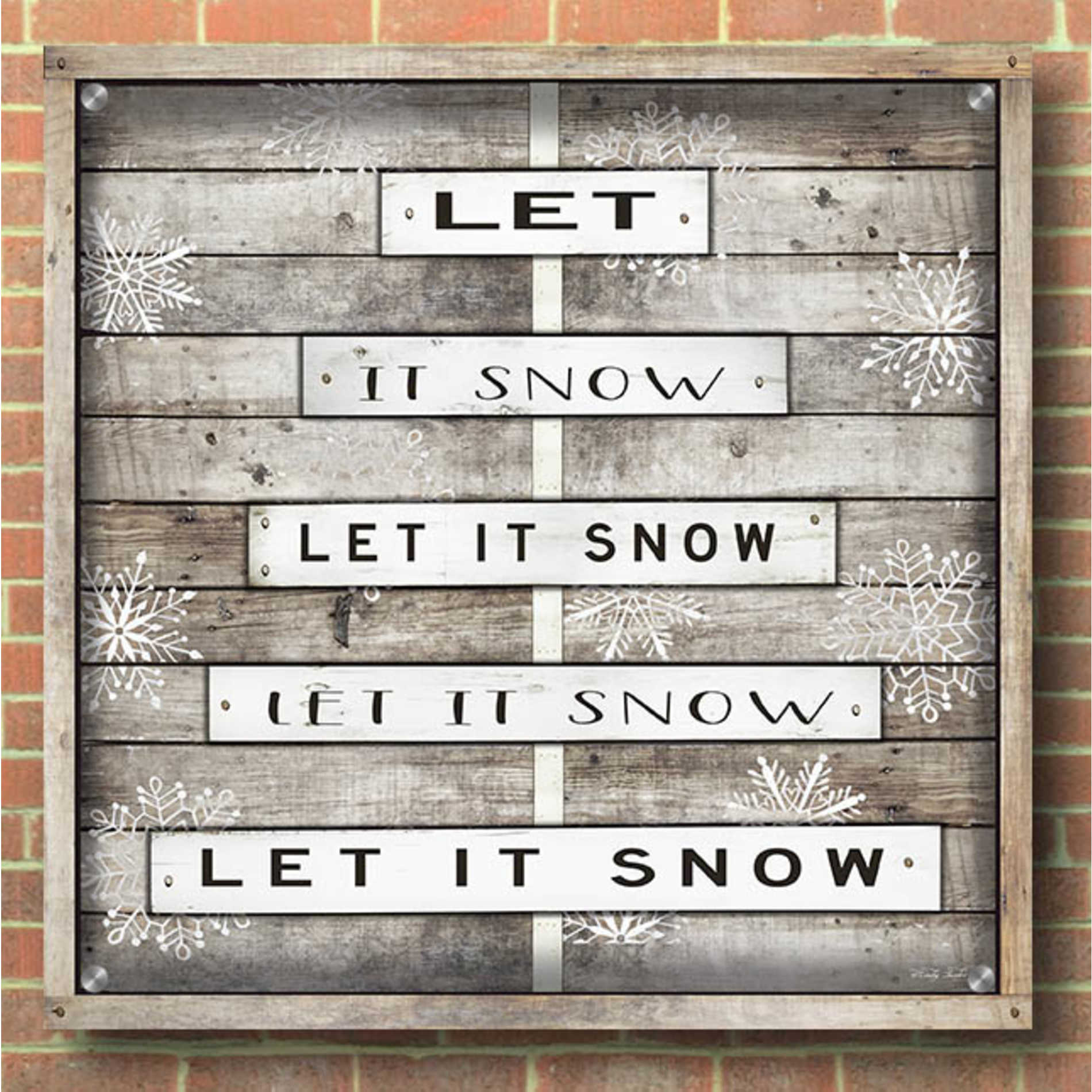 Epic Art 'Let It Snow' by Cindy Jacobs, Acrylic Glass Wall Art,36x36