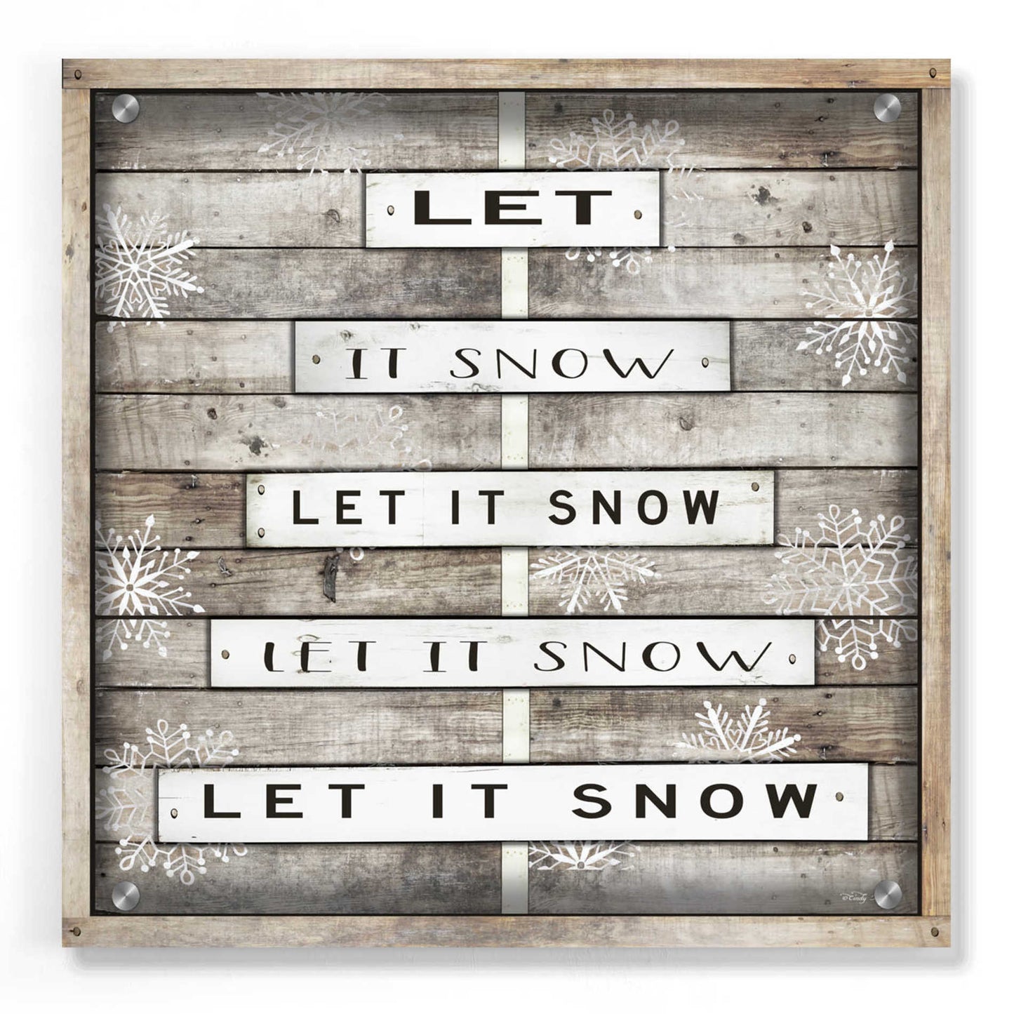 Epic Art 'Let It Snow' by Cindy Jacobs, Acrylic Glass Wall Art,36x36