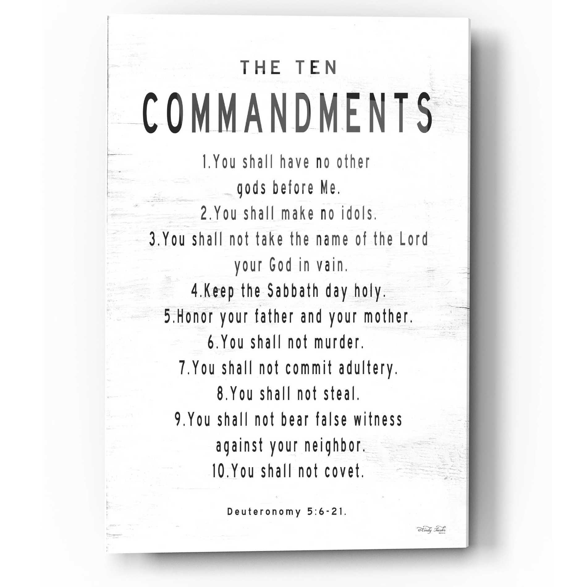 Epic Art 'The Ten Commandments' by Cindy Jacobs, Acrylic Glass Wall Art,12x16
