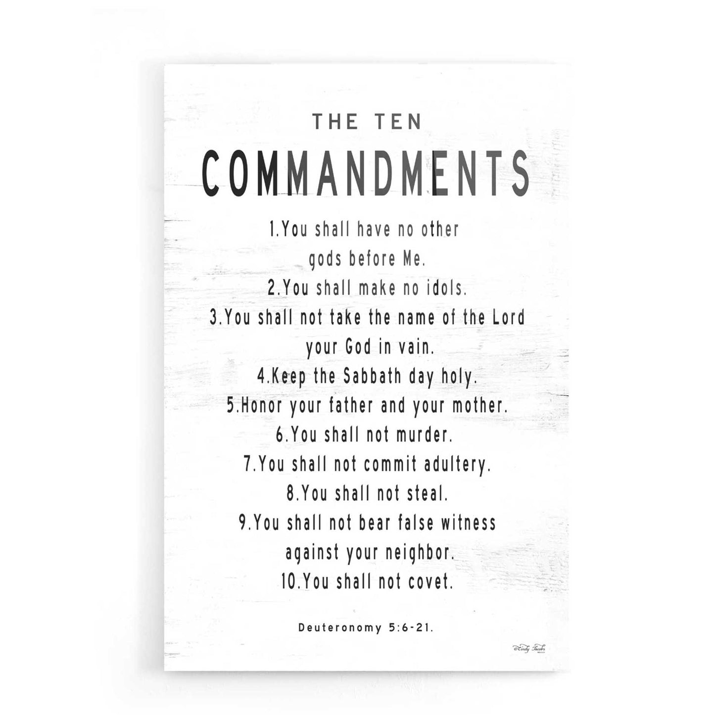 Epic Art 'The Ten Commandments' by Cindy Jacobs, Acrylic Glass Wall Art,16x24