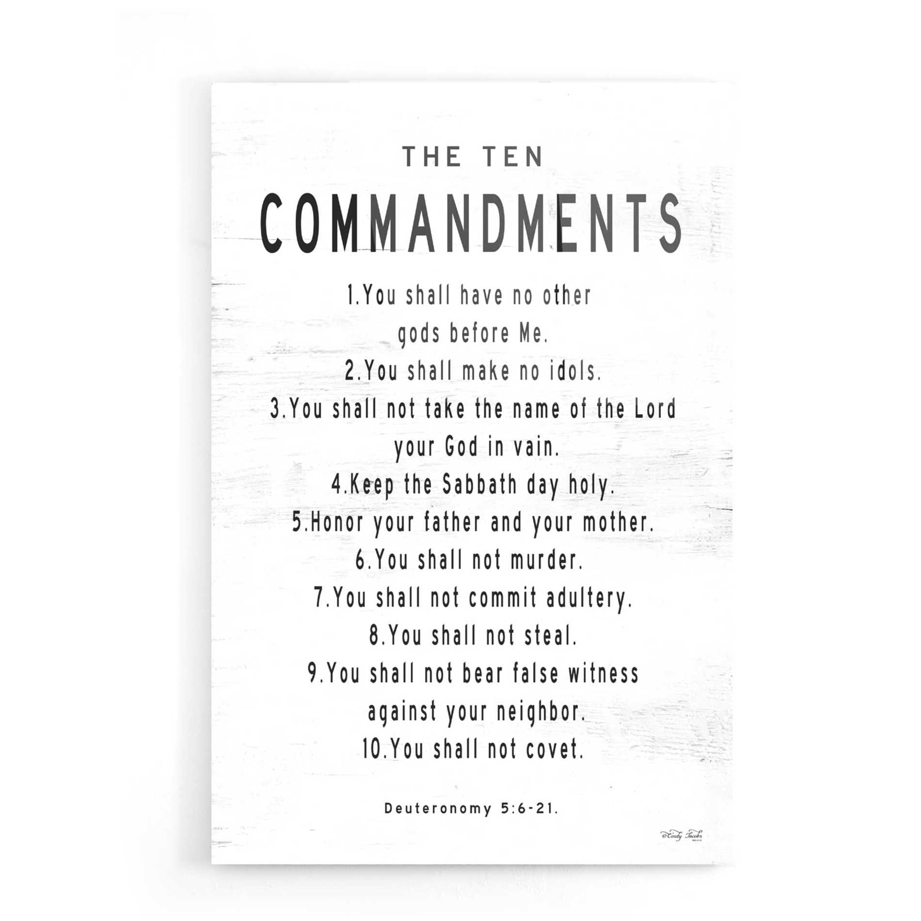 Epic Art 'The Ten Commandments' by Cindy Jacobs, Acrylic Glass Wall Art,16x24