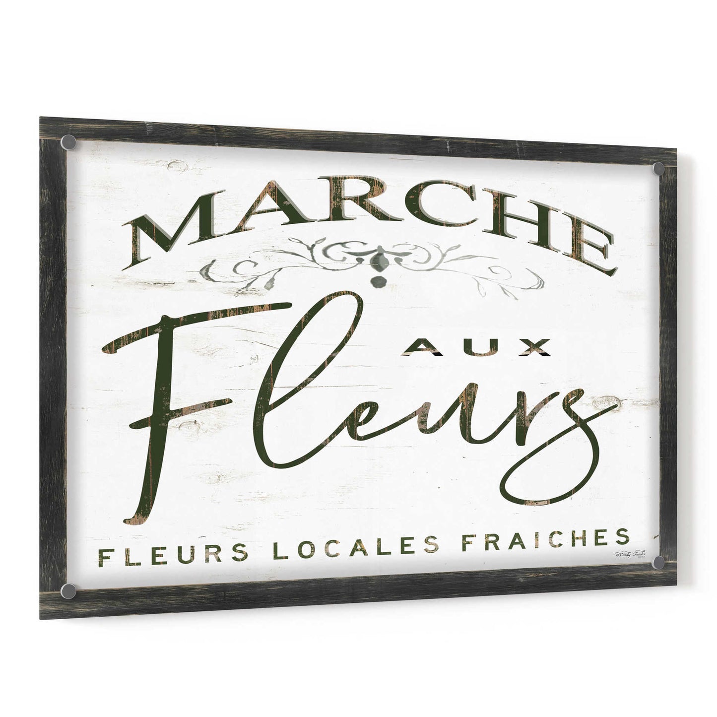 Epic Art 'Fleurs Sign I' by Cindy Jacobs, Acrylic Glass Wall Art,36x24