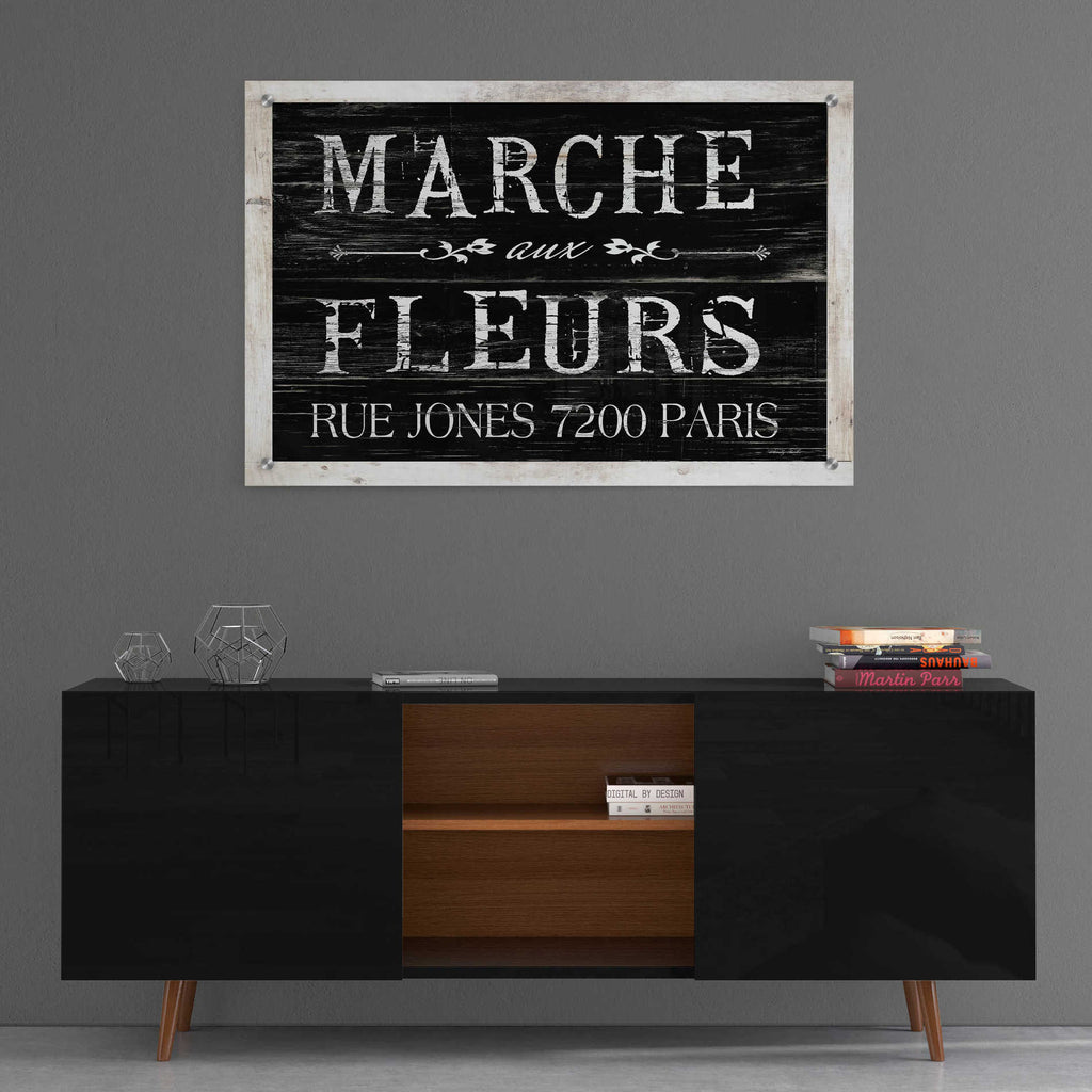 Epic Art 'Fleurs Sign II' by Cindy Jacobs, Acrylic Glass Wall Art,36x24
