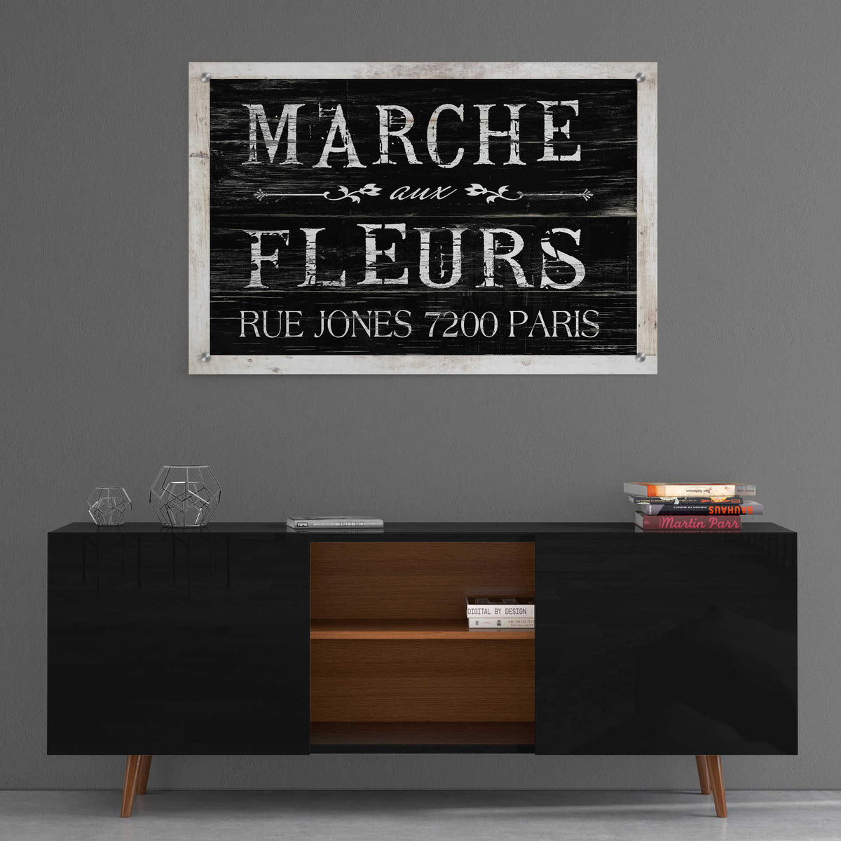Epic Art 'Fleurs Sign II' by Cindy Jacobs, Acrylic Glass Wall Art,36x24