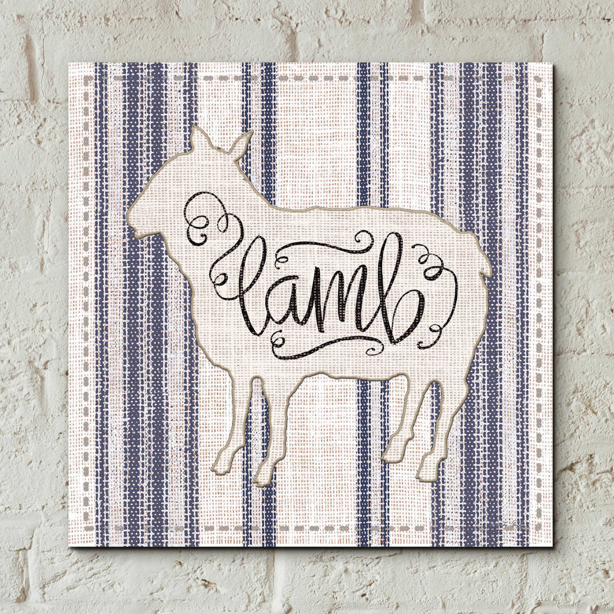 Epic Art 'Lamb' by Cindy Jacobs, Acrylic Glass Wall Art,12x12