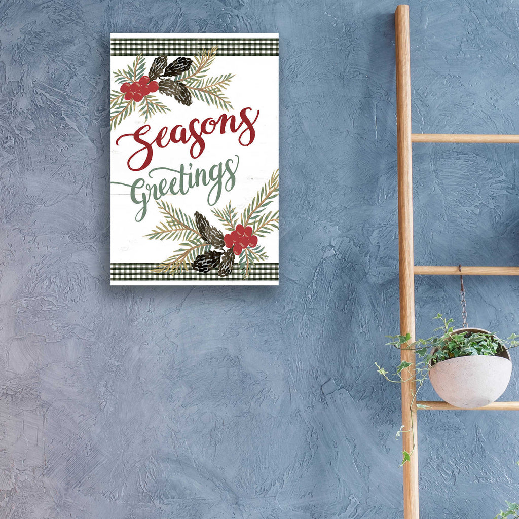 Epic Art 'Pinecone Seasons Greetings' by Cindy Jacobs, Acrylic Glass Wall Art,16x24