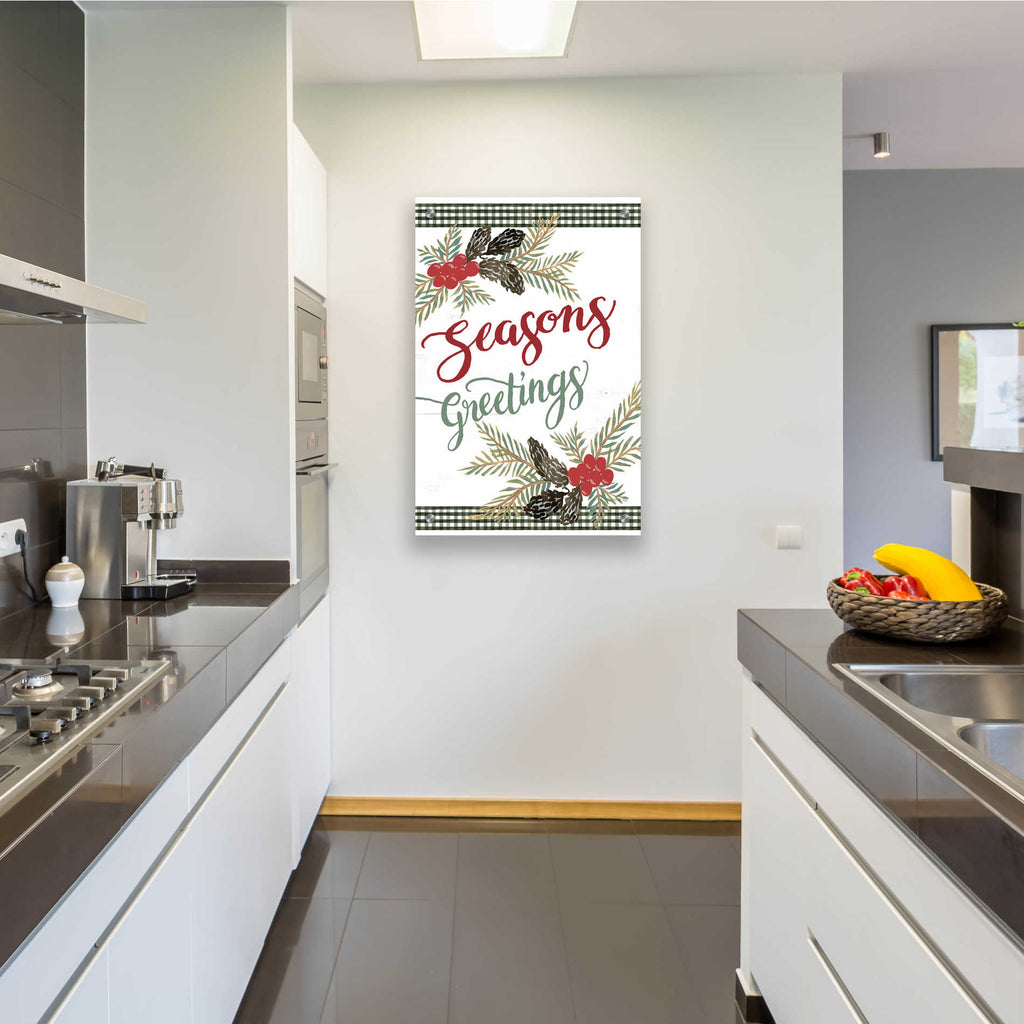 Epic Art 'Pinecone Seasons Greetings' by Cindy Jacobs, Acrylic Glass Wall Art,24x36