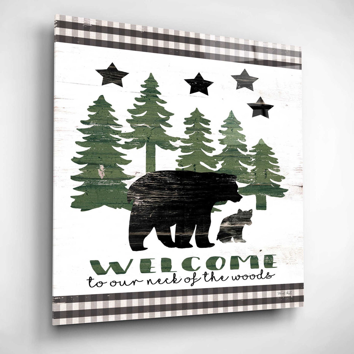 Epic Art 'Welcome Lodge' by Cindy Jacobs, Acrylic Glass Wall Art,12x12