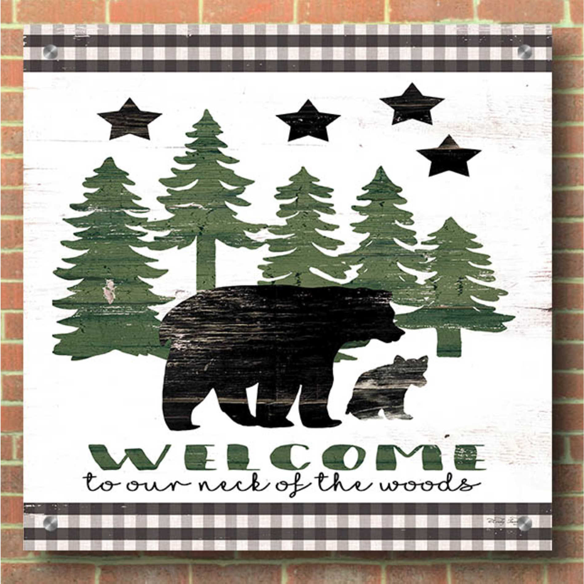 Epic Art 'Welcome Lodge' by Cindy Jacobs, Acrylic Glass Wall Art,36x36