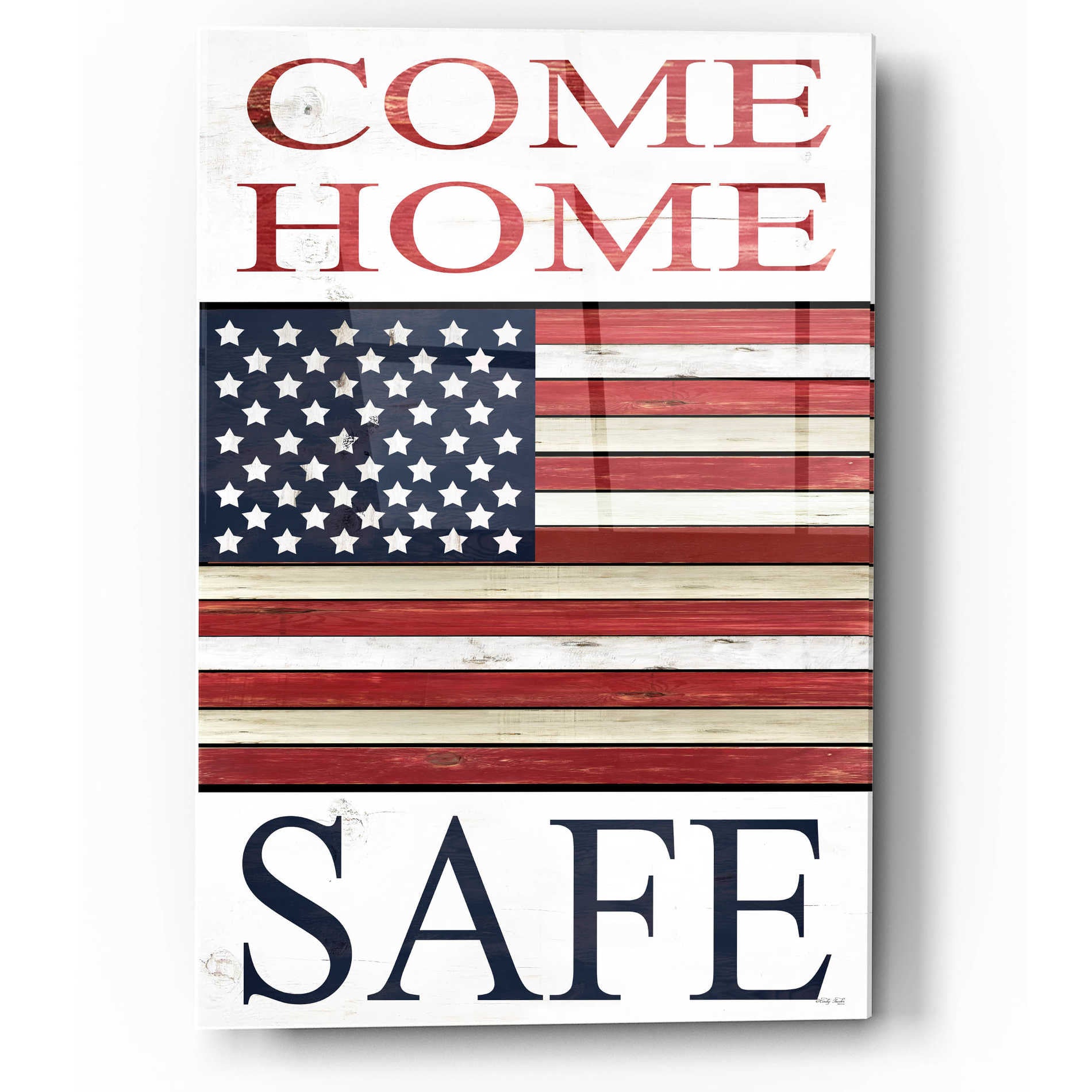 Epic Art 'Come Home Safe Patriot' by Cindy Jacobs, Acrylic Glass Wall Art,12x16