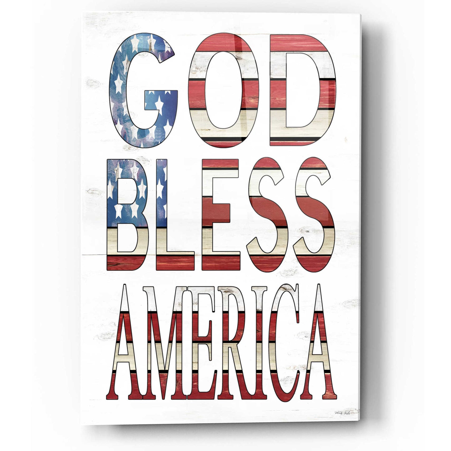 Epic Art 'God Bless America' by Cindy Jacobs, Acrylic Glass Wall Art,12x16