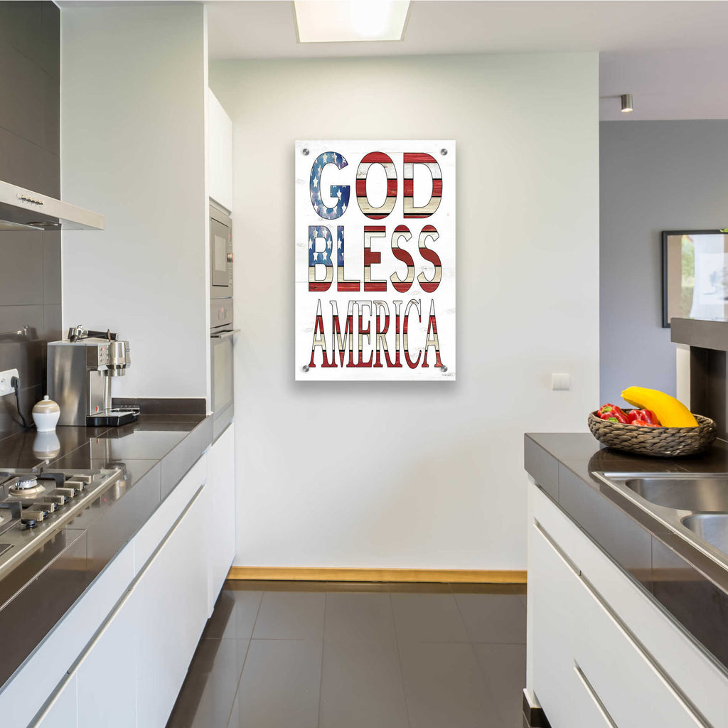 Epic Art 'God Bless America' by Cindy Jacobs, Acrylic Glass Wall Art,24x36