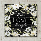 Epic Art 'Live, Love, Laugh' by Cindy Jacobs, Acrylic Glass Wall Art,12x12