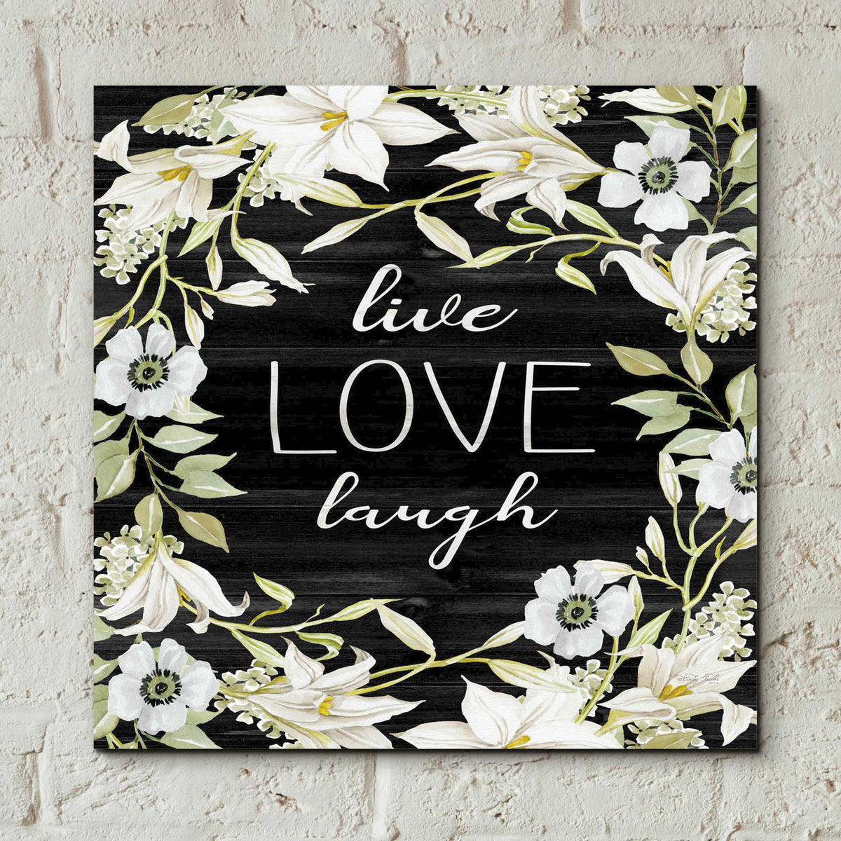 Epic Art 'Live, Love, Laugh' by Cindy Jacobs, Acrylic Glass Wall Art,12x12
