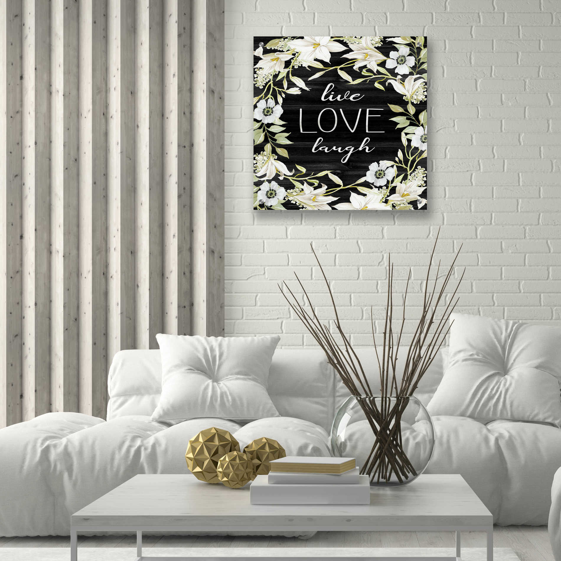 Epic Art 'Live, Love, Laugh' by Cindy Jacobs, Acrylic Glass Wall Art,24x24
