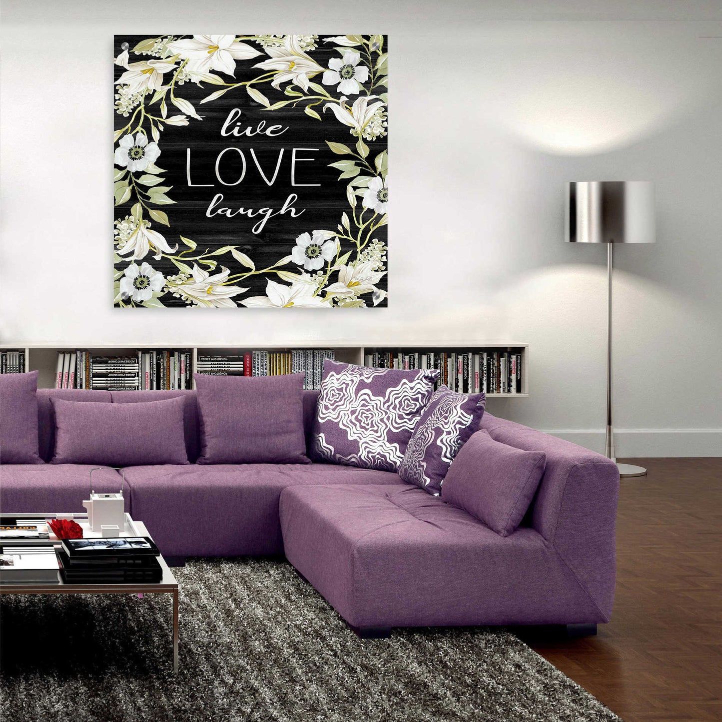 Epic Art 'Live, Love, Laugh' by Cindy Jacobs, Acrylic Glass Wall Art,36x36