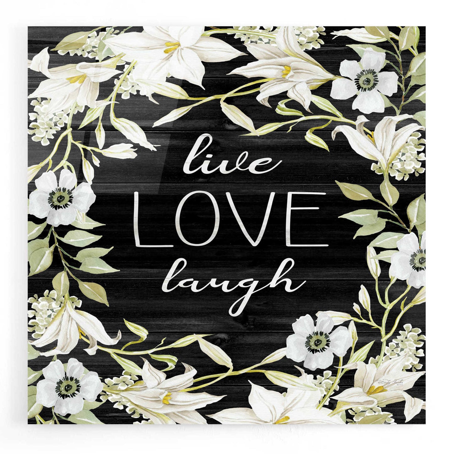 Epic Art 'Live, Love, Laugh' by Cindy Jacobs, Acrylic Glass Wall Art