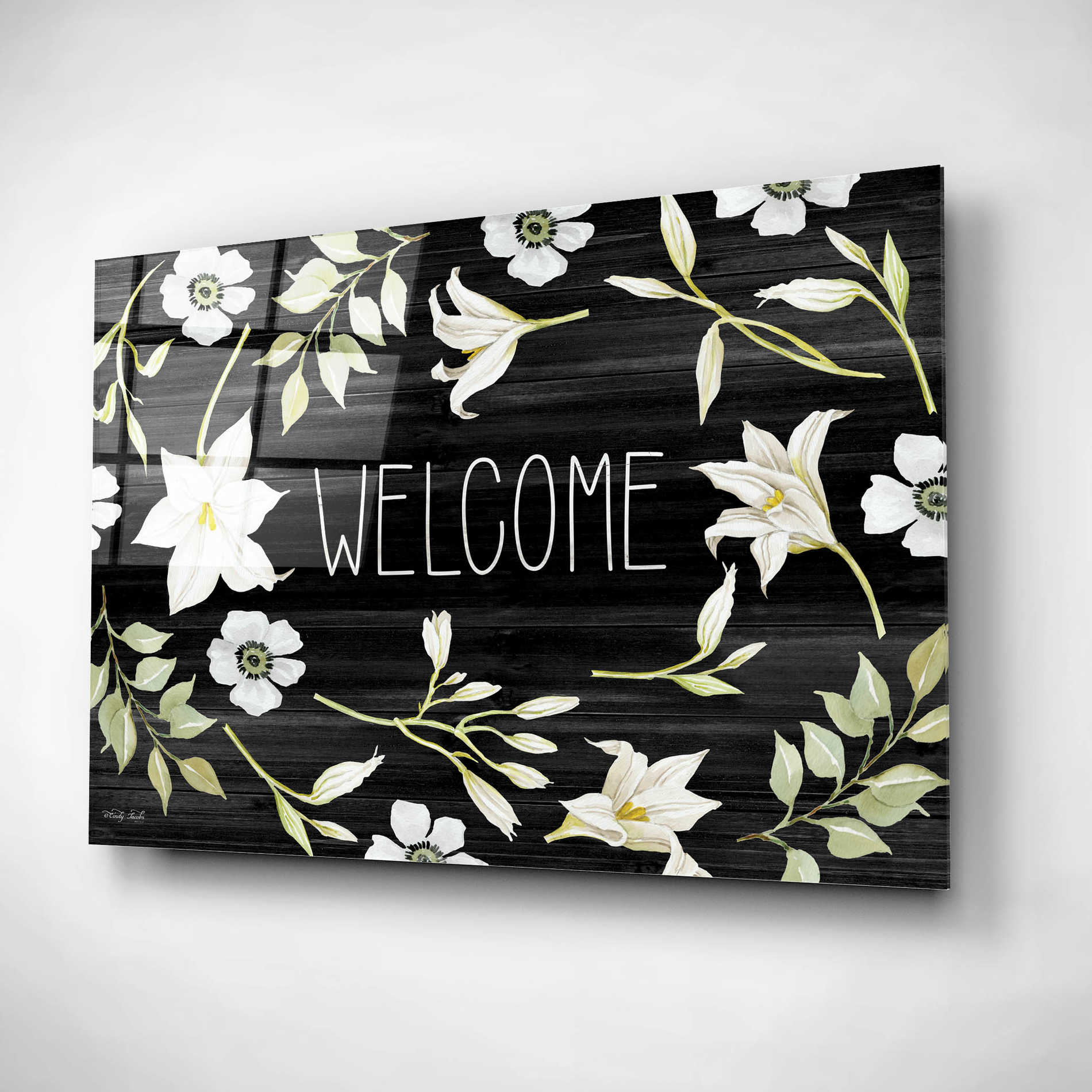 Epic Art 'Welcome Lilies' by Cindy Jacobs, Acrylic Glass Wall Art,16x12