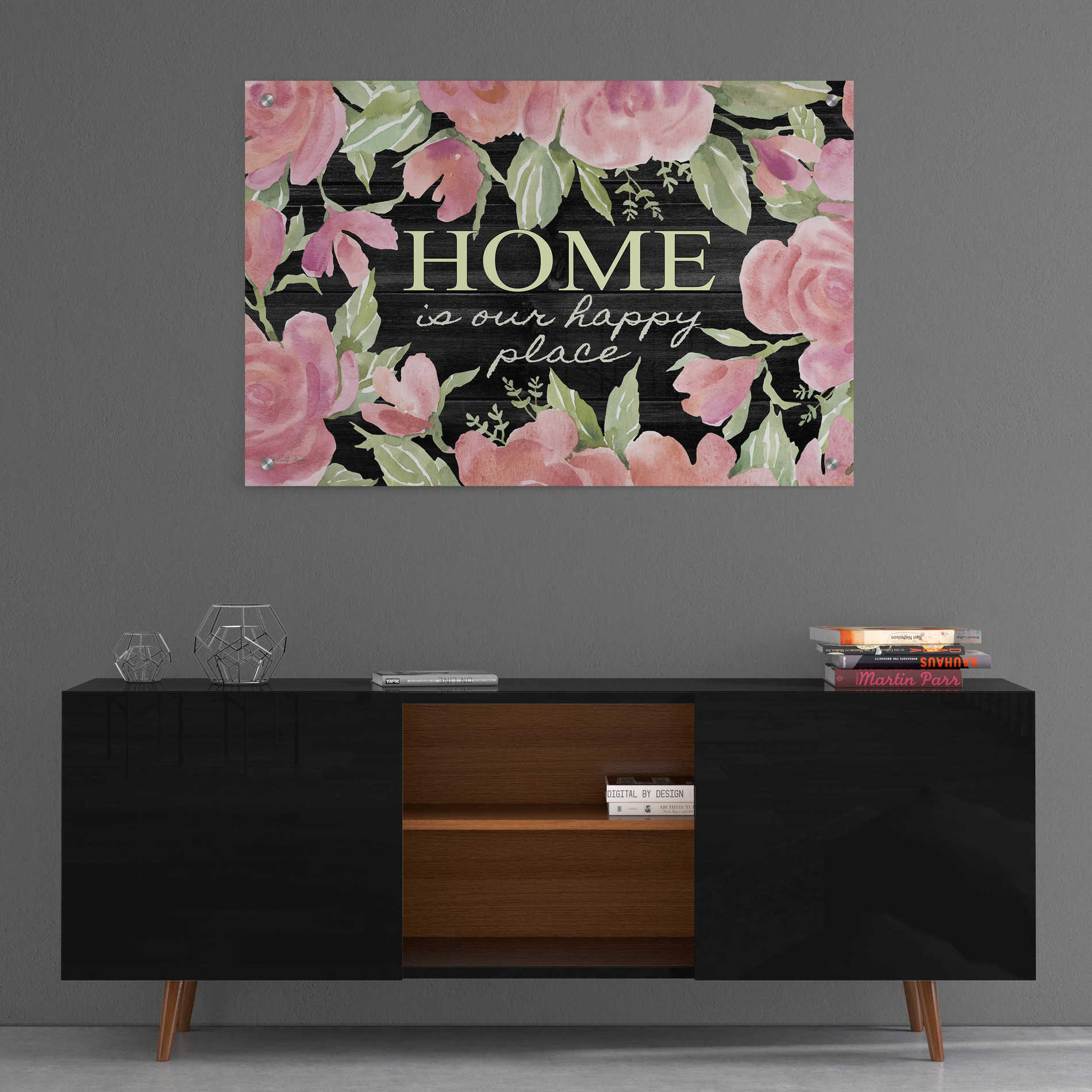 Epic Art 'Home is Our Happy Place' by Cindy Jacobs, Acrylic Glass Wall Art,36x24