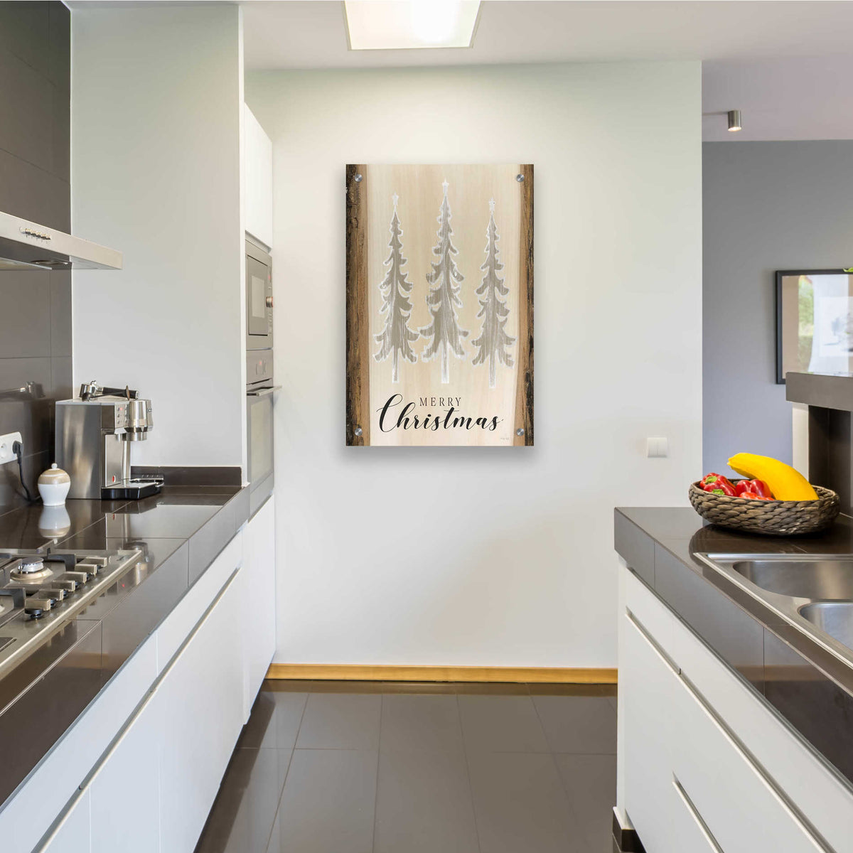 Epic Art 'White Whisper Christmas Trees' by Cindy Jacobs, Acrylic Glass Wall Art,24x36