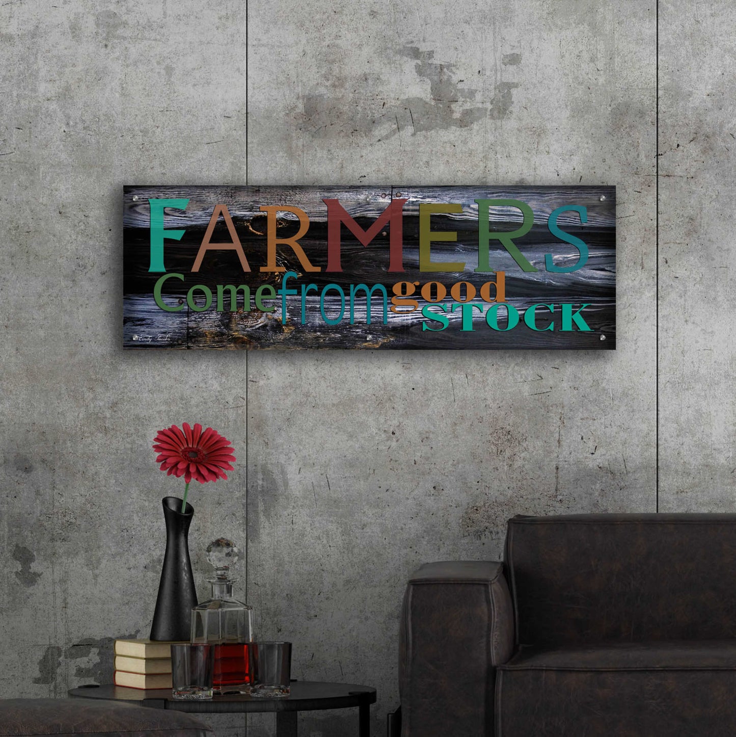 Epic Art 'Farmer's Come from Good Stock' by Cindy Jacobs, Acrylic Glass Wall Art,48x16