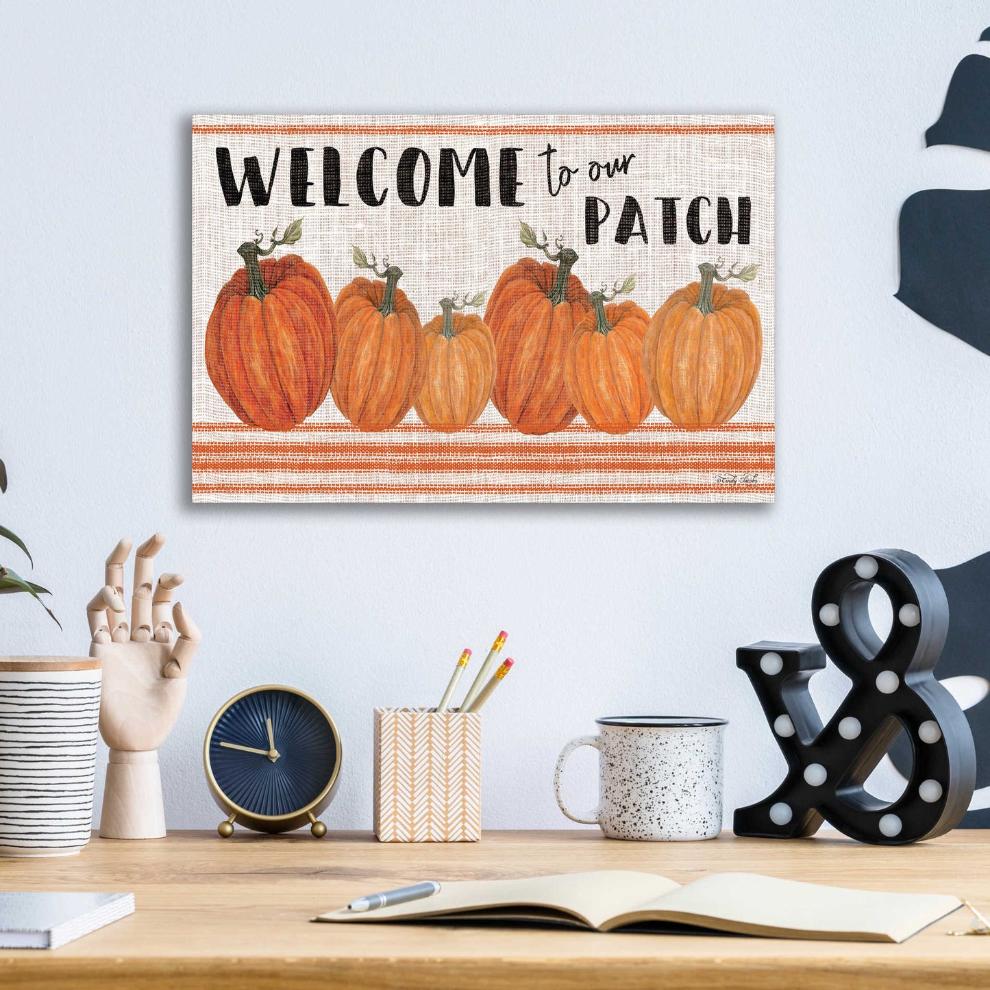 Epic Art 'Welcome to Our Pumpkin Patch' by Cindy Jacobs, Acrylic Glass Wall Art,16x12