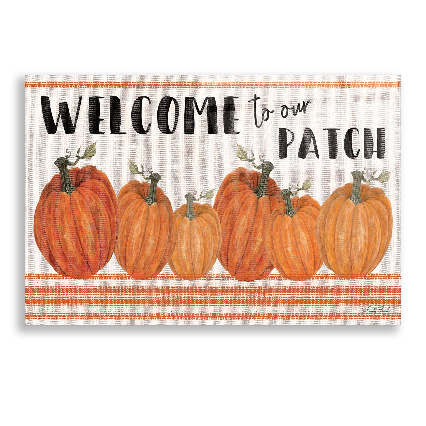 Epic Art 'Welcome to Our Pumpkin Patch' by Cindy Jacobs, Acrylic Glass Wall Art,24x16