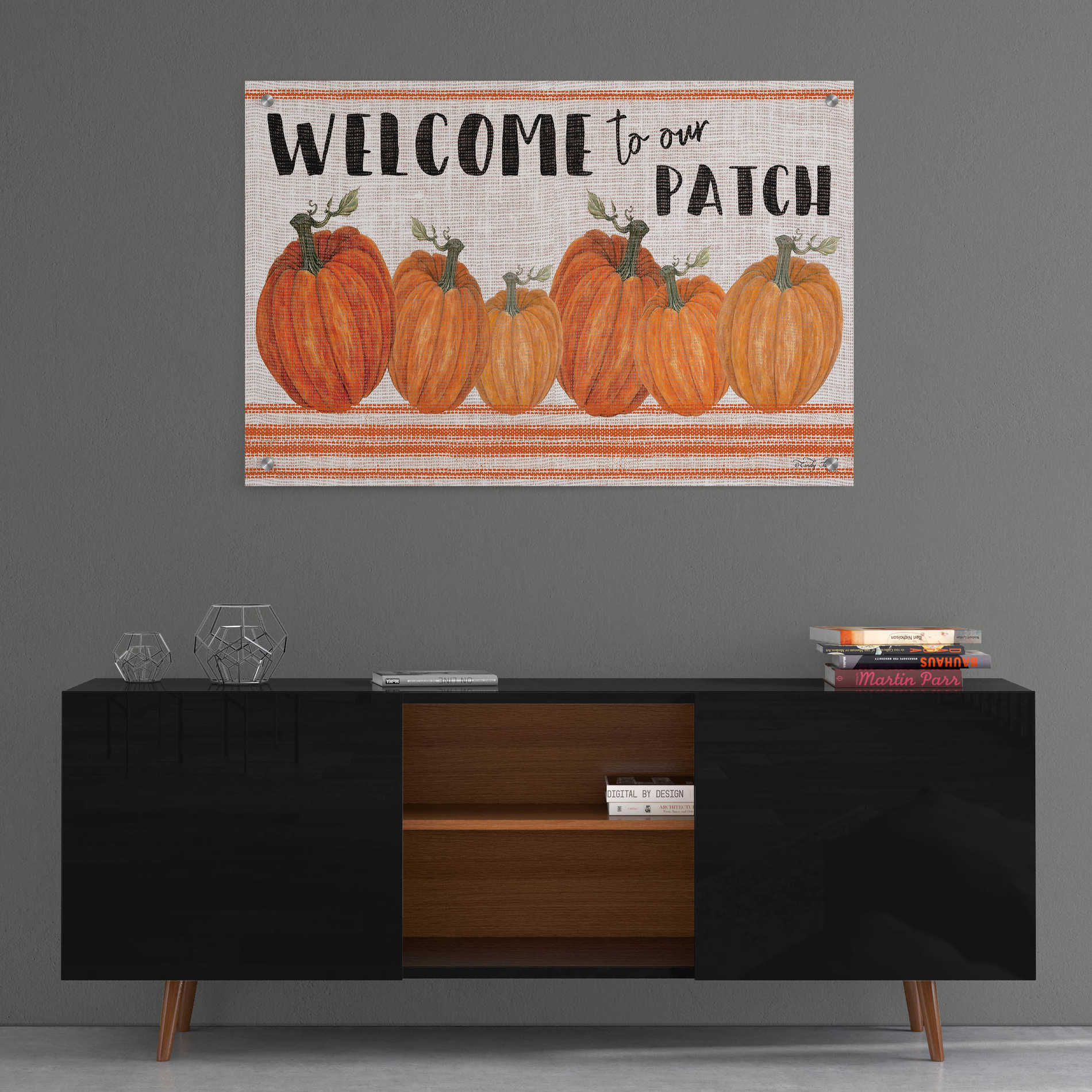 Epic Art 'Welcome to Our Pumpkin Patch' by Cindy Jacobs, Acrylic Glass Wall Art,36x24