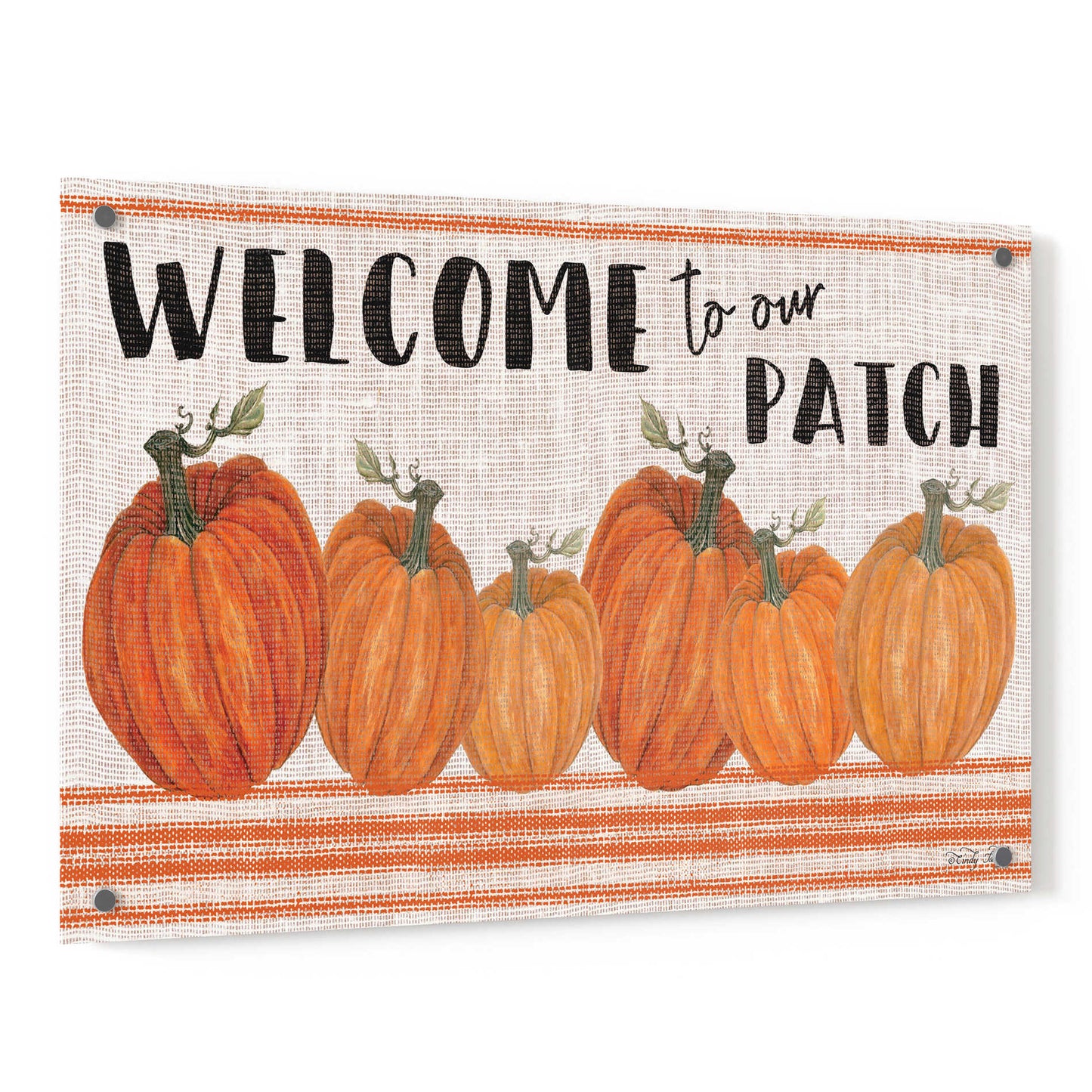 Epic Art 'Welcome to Our Pumpkin Patch' by Cindy Jacobs, Acrylic Glass Wall Art,36x24