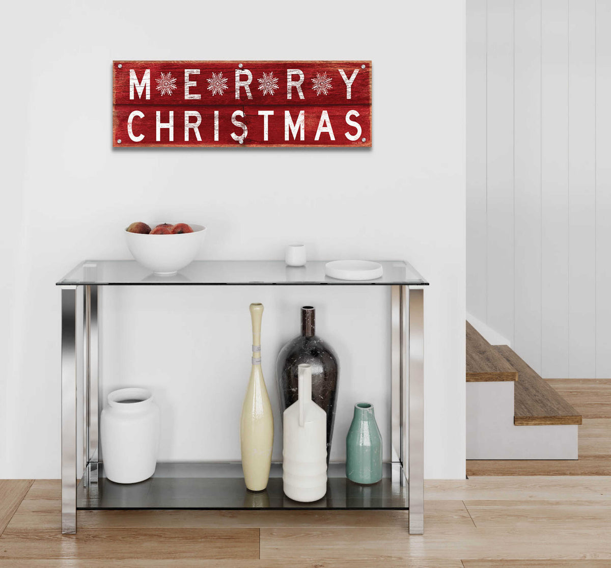 Epic Art 'Merry Christmas Sign 2' by Cindy Jacobs, Acrylic Glass Wall Art,36x12