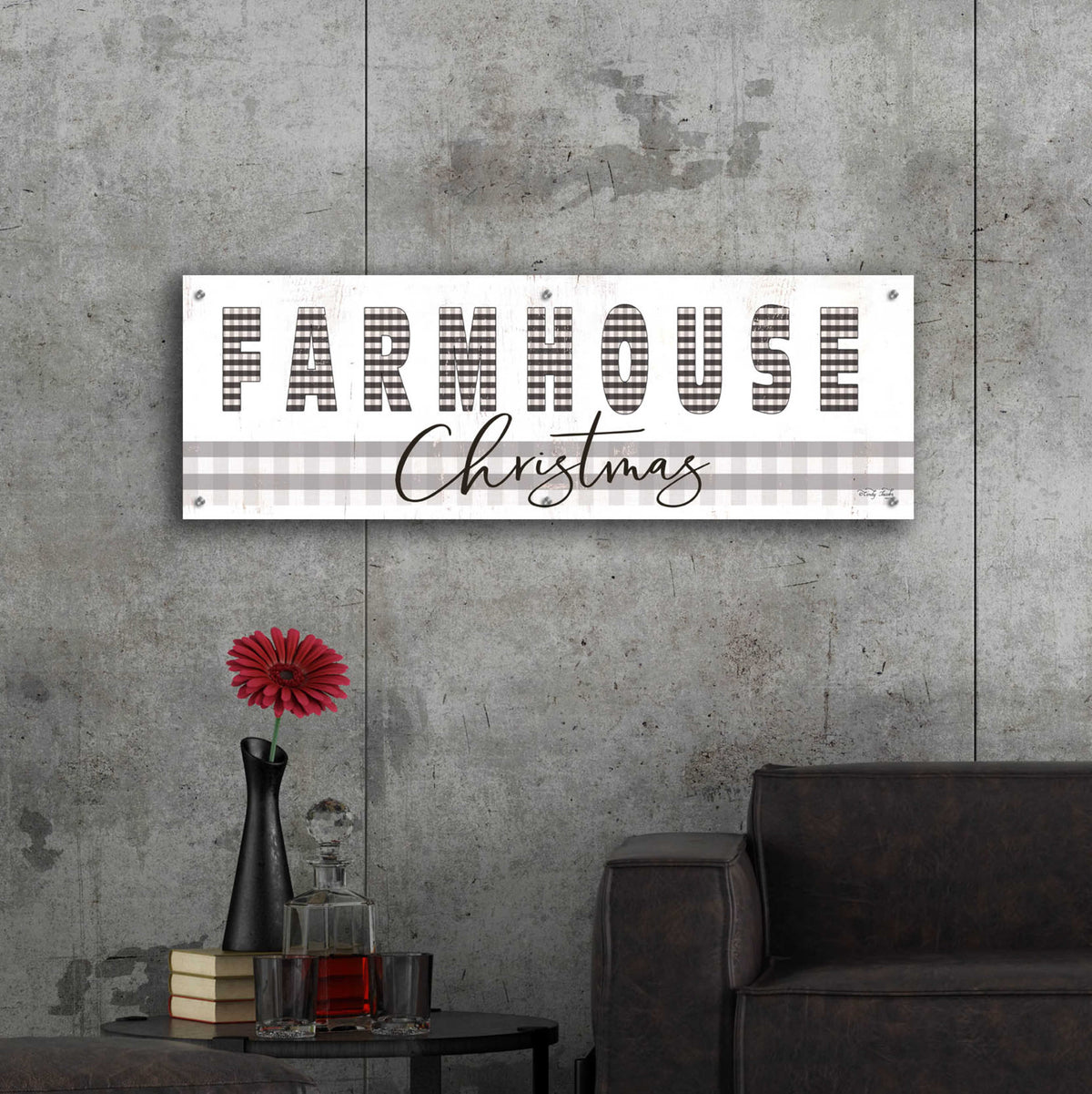 Epic Art 'Farmhouse Christmas' by Cindy Jacobs, Acrylic Glass Wall Art,48x16