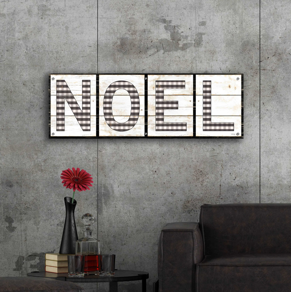 Epic Art 'Noel' by Cindy Jacobs, Acrylic Glass Wall Art,48x16