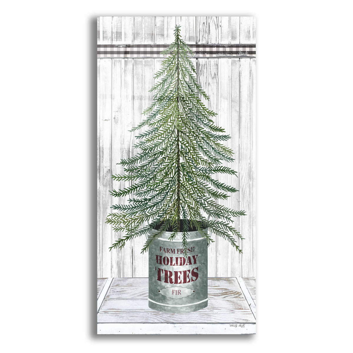 Epic Art 'Galvanized Pot Fir' by Cindy Jacobs, Acrylic Glass Wall Art