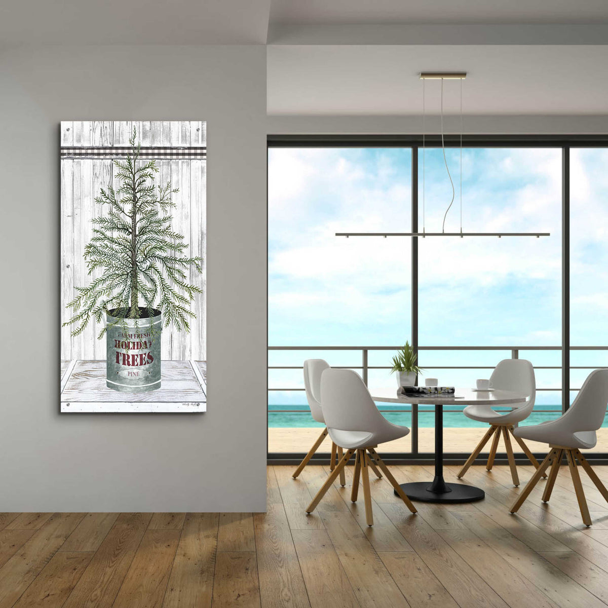 Epic Art 'Galvanized Pot Pine' by Cindy Jacobs, Acrylic Glass Wall Art,24x48