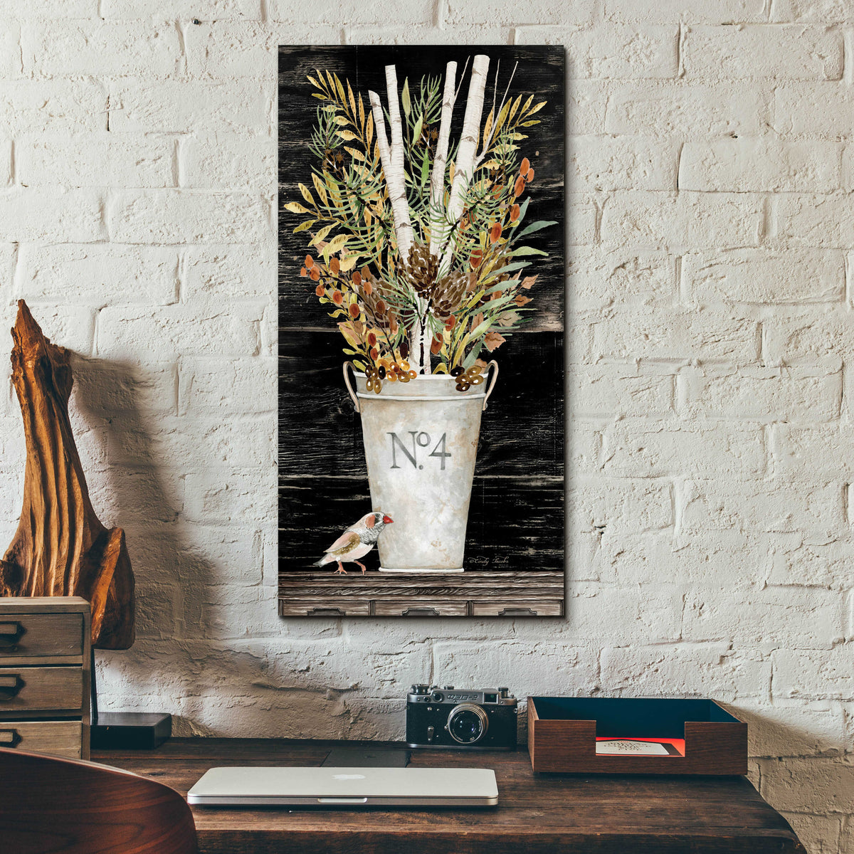 Epic Art 'Fall No. 4 Bouquet' by Cindy Jacobs, Acrylic Glass Wall Art,12x24