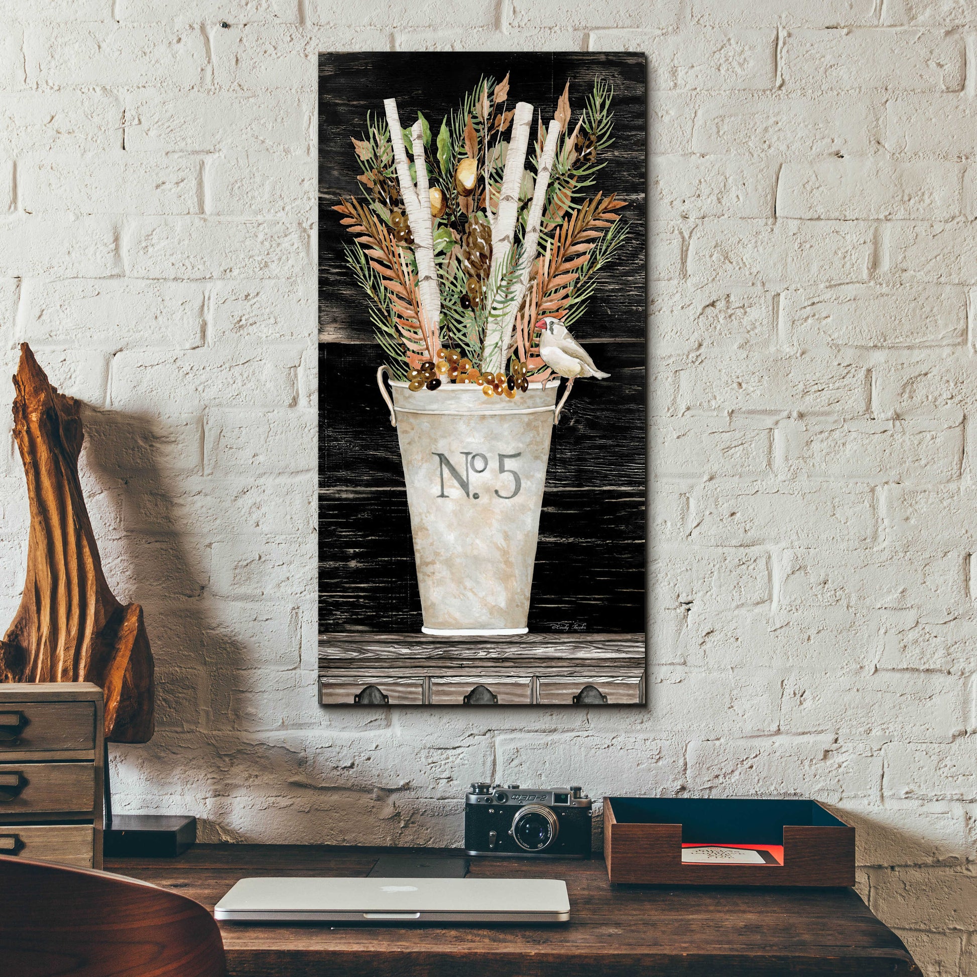 Epic Art 'Fall No. 5 Bouquet' by Cindy Jacobs, Acrylic Glass Wall Art,12x24