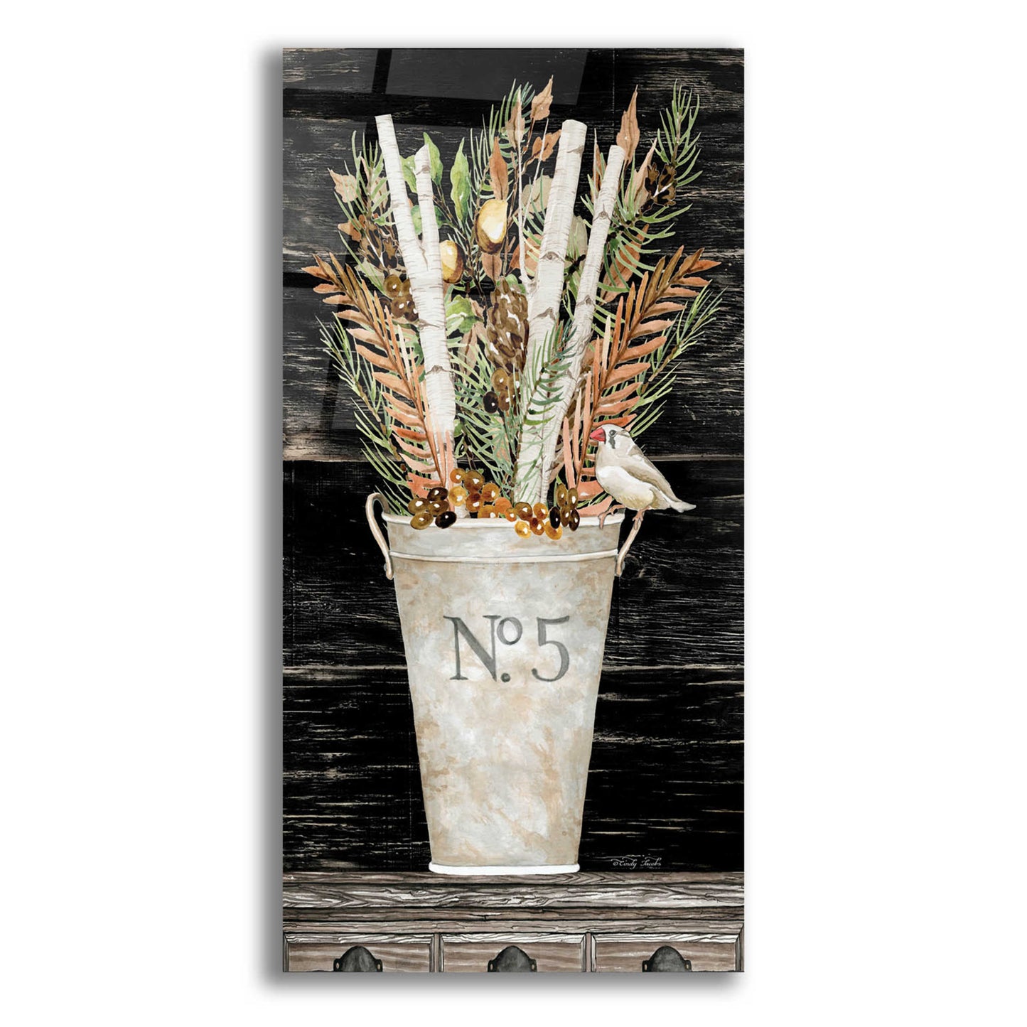 Epic Art 'Fall No. 5 Bouquet' by Cindy Jacobs, Acrylic Glass Wall Art,12x24