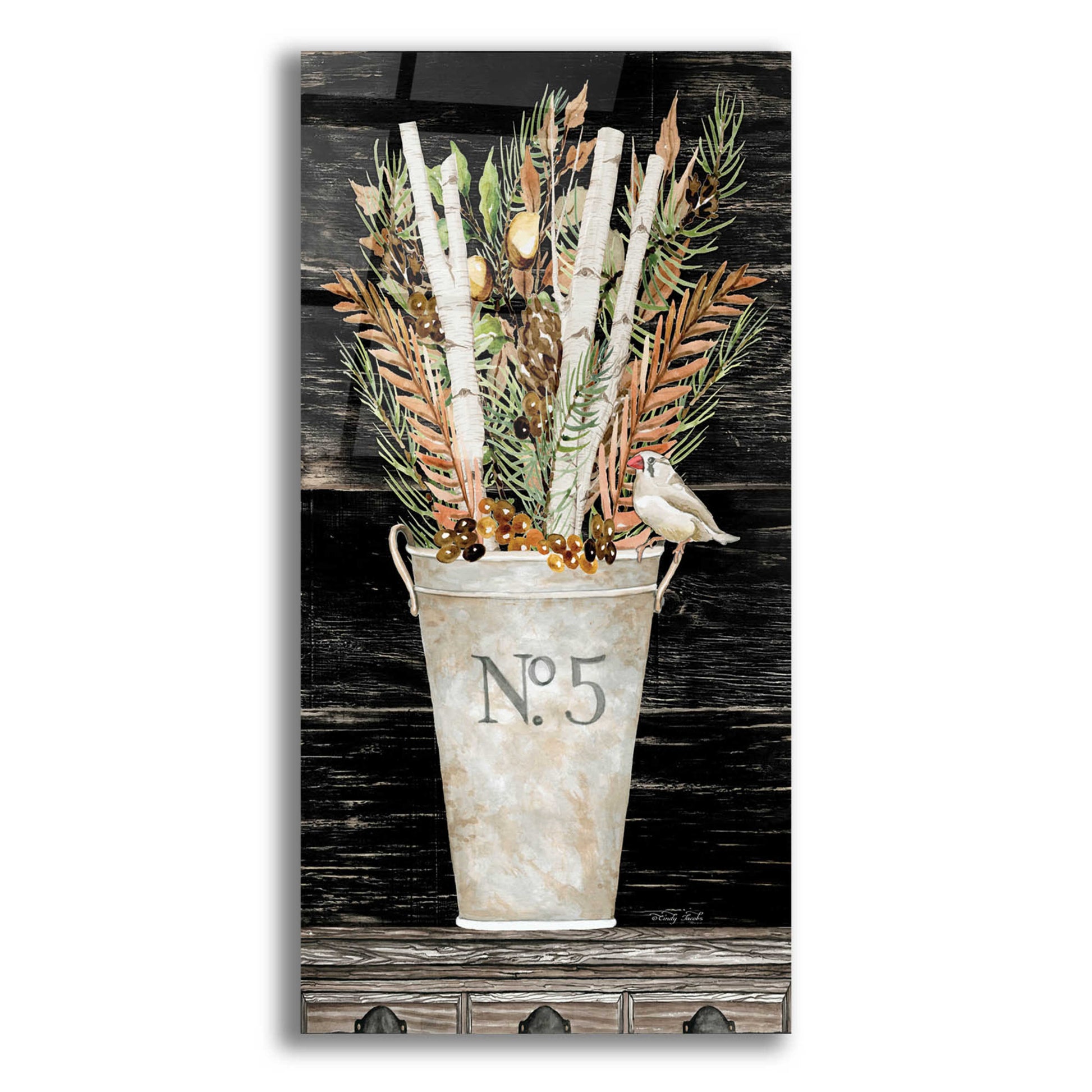 Epic Art 'Fall No. 5 Bouquet' by Cindy Jacobs, Acrylic Glass Wall Art,12x24