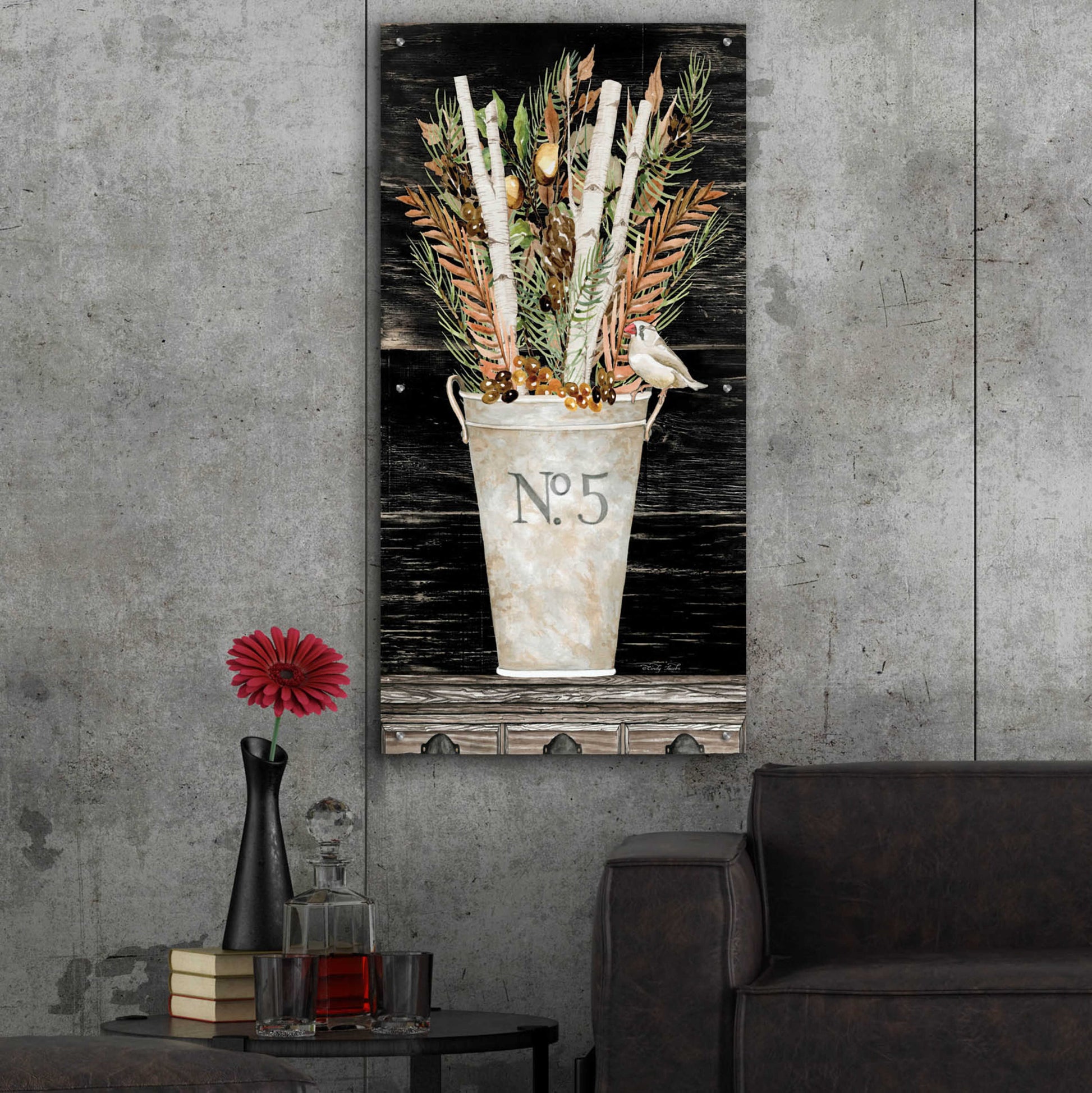 Epic Art 'Fall No. 5 Bouquet' by Cindy Jacobs, Acrylic Glass Wall Art,24x48