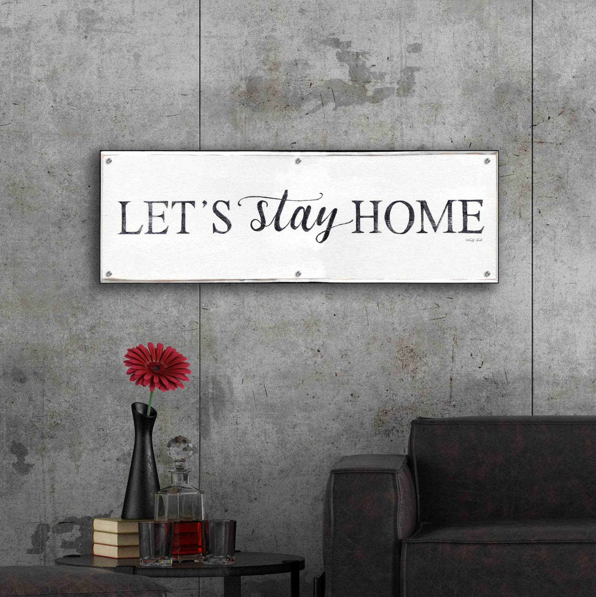 Epic Art 'Let's Stay Home II' by Cindy Jacobs, Acrylic Glass Wall Art,48x16