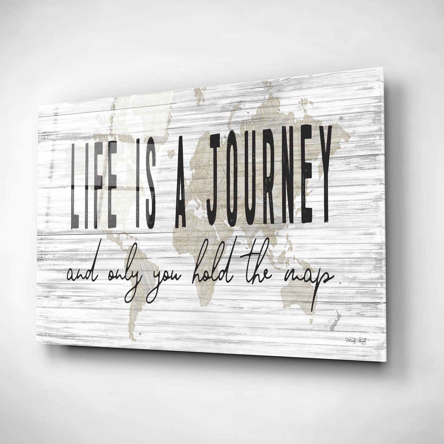 Epic Art 'Life is a Journey' by Cindy Jacobs, Acrylic Glass Wall Art,16x12